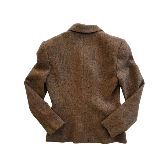 🌻 Theory Double-Breasted Tweed Virgin Wool Blazer Jacket Peacoat Size 8 - Picture 2 of 4